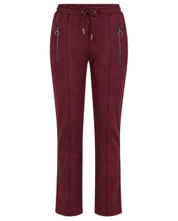 Joggpants in Beere in Veloursleder-Optik
