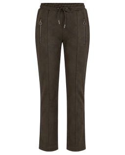 Joggpants in Olive in Veloursleder-Optik