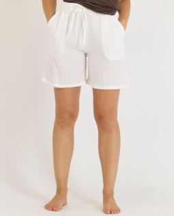 Musselin Shorts in Weiß