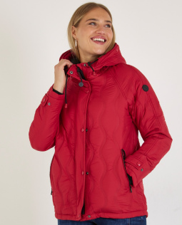 Rote Übergangsjacke mit Steppmuster