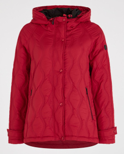 Rote Übergangsjacke mit Steppmuster