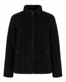 Kurze Plüschjacke in Schwarz