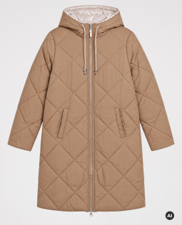 Wendesteppjacke mit Kapuze in Creme/Braun