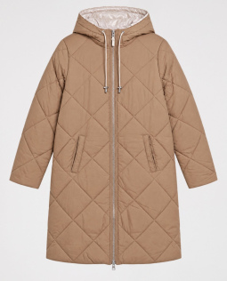 Wendesteppjacke mit Kapuze in Creme/Braun
