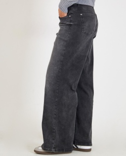 Weite Power-Stretch-Denim in Grau
