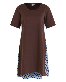 Materialmix Kleid mit Punkten