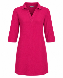 Musselin Kleid in Beere mit Taschen