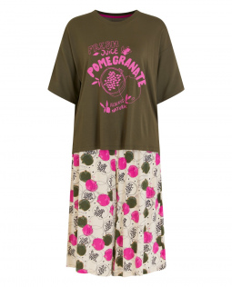 Pyjama Set aus T-Shirt und 3/4 Culotte
