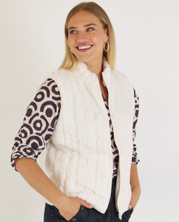 Plüschweste in Creme