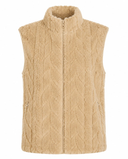 Plüschweste in Beige