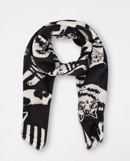 Schal mit Katzenprint