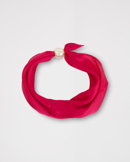 Nickituch mit Perle in Pink