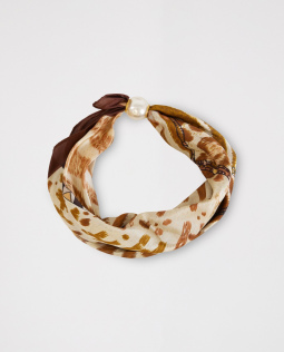 Nickituch mit Animalprint-Mix