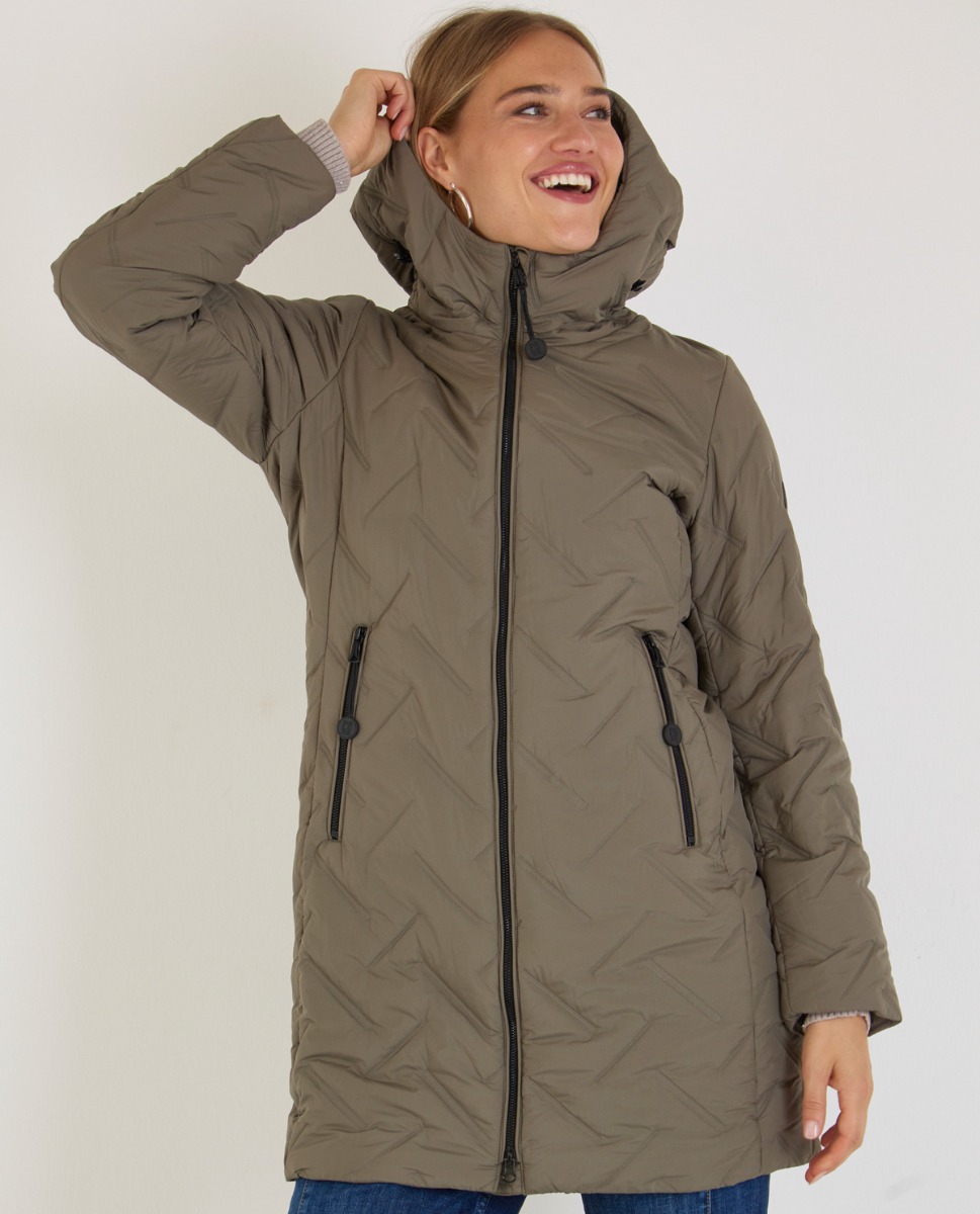Übergangsjacke in Khaki mit Prägung