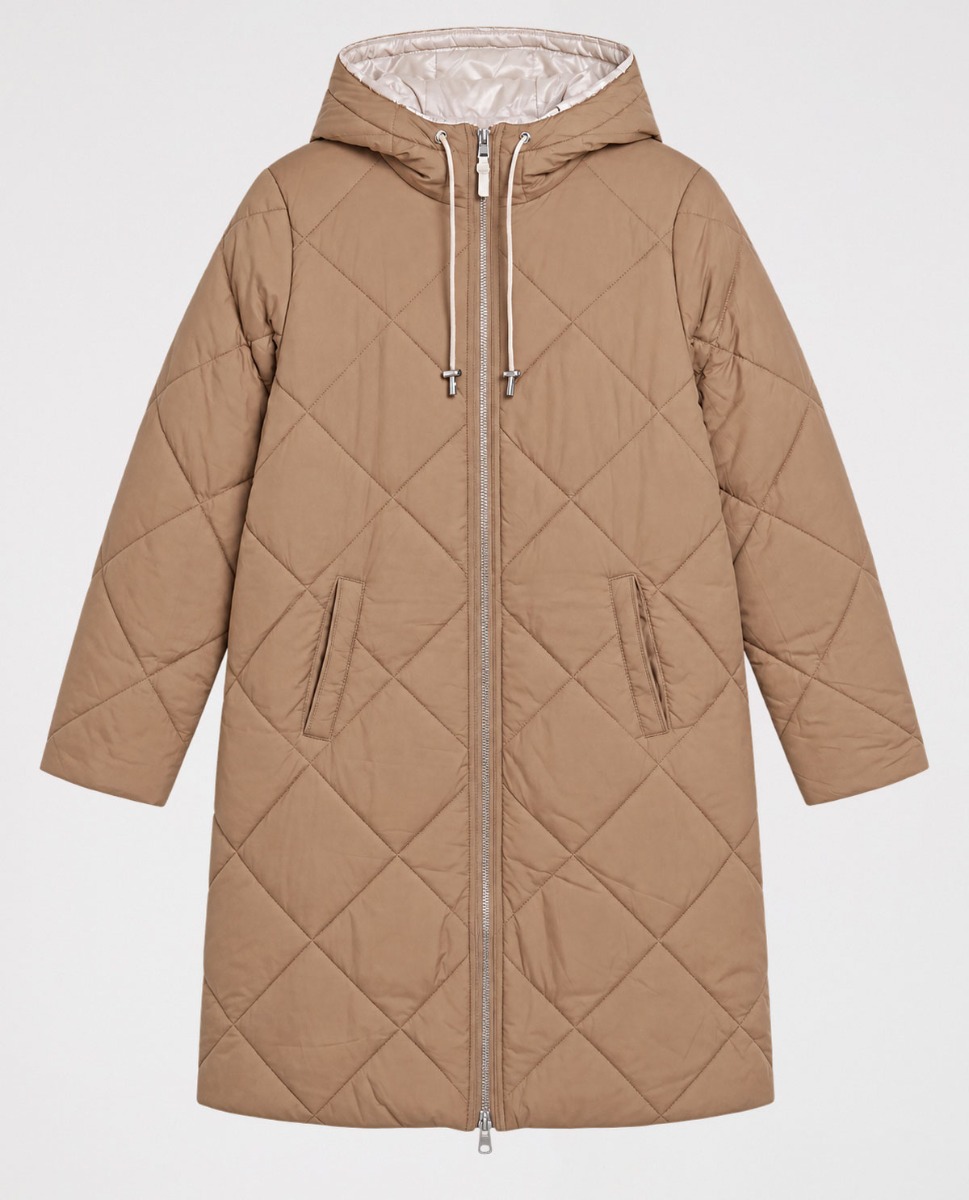 Wendesteppjacke mit Kapuze in Creme/Braun