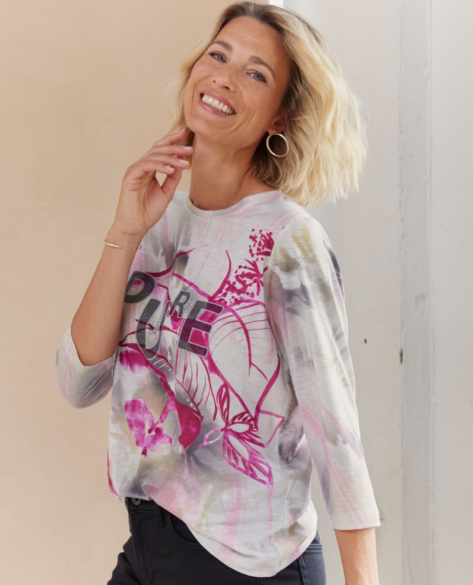 Druckshirt in Beere - Pure